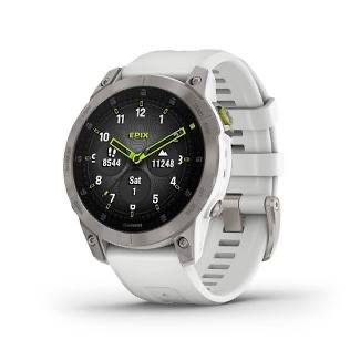 Garmin epix Gen 2, Premium active smartwatch, Health and wellness features, touchscreen AMOLED display, adventure watch with advanced features, white