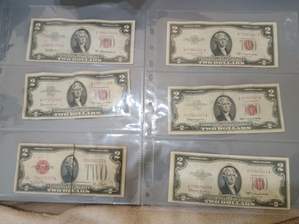 $ 2 Dollar 1(contact info removed) Series Red Seal United States Paper Currency Bills