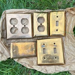 Antique Brass Electric Wall Plates 