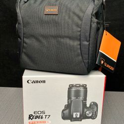 Canon EOS Rebel T7 DSLR with 18-55mm With Padded Camera Bag 