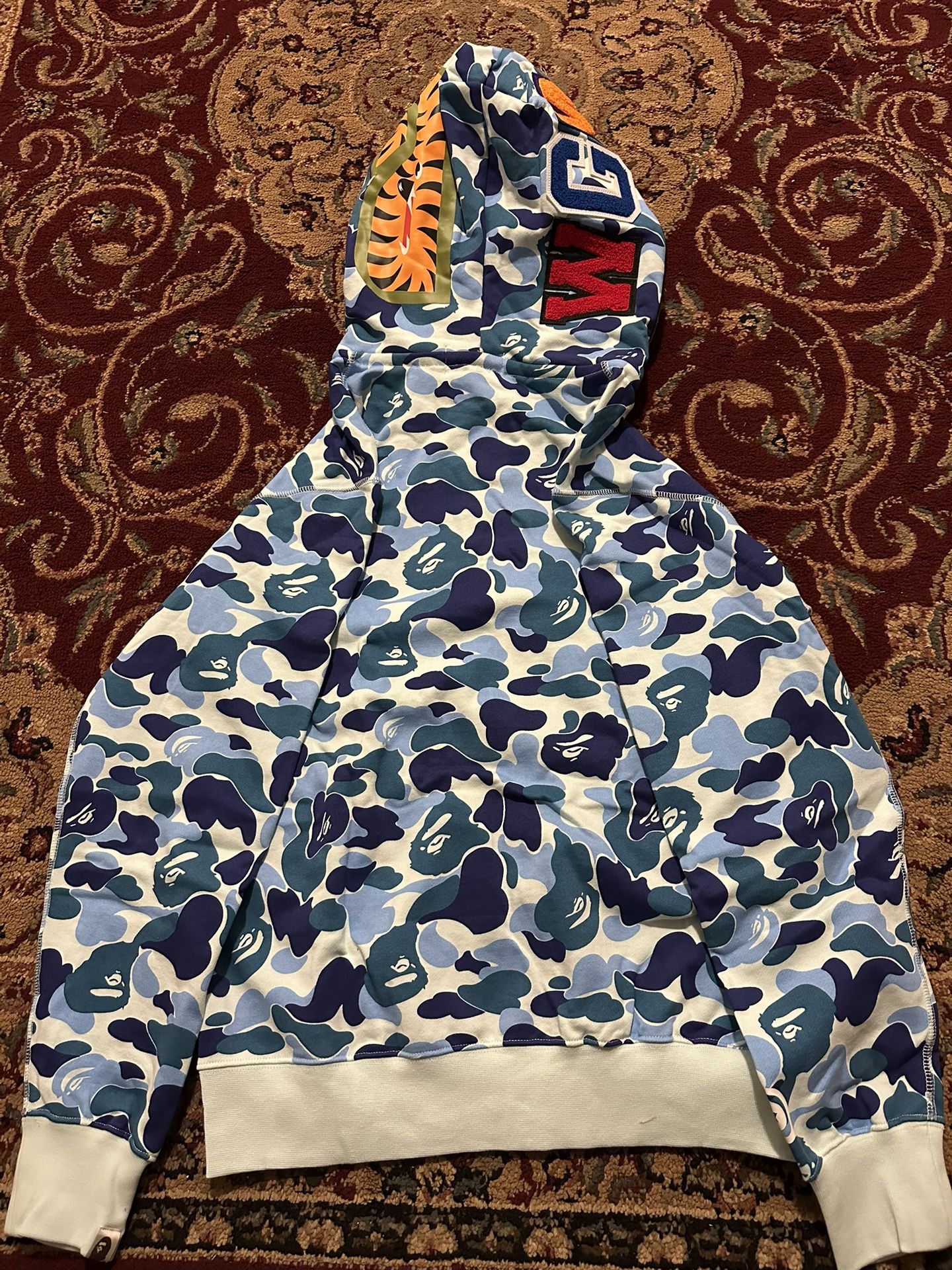 Bape Hoodie- Size L | Premium Quality | Camo Blue