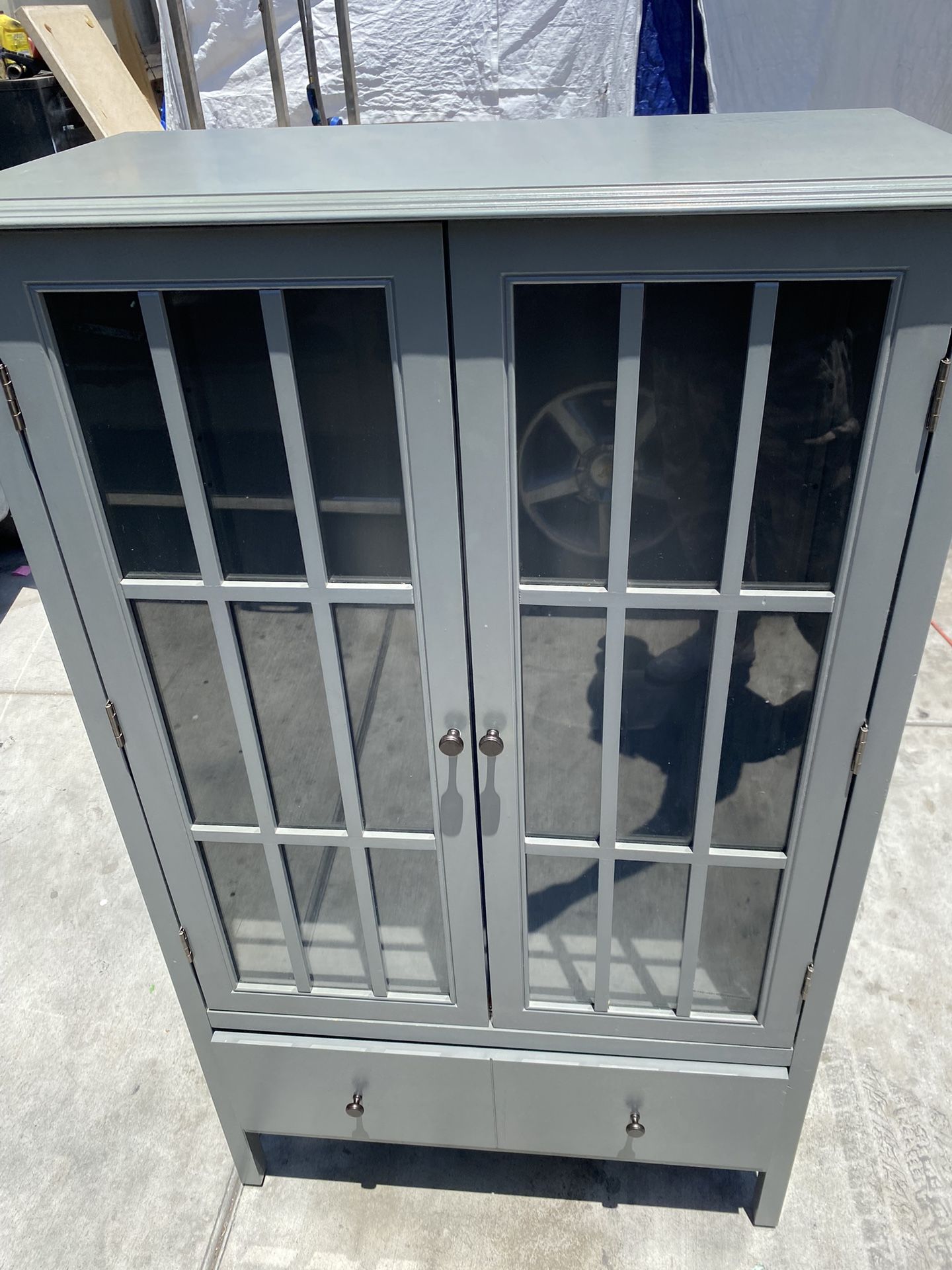Claire Grey Storage Cabinet Grey MCM