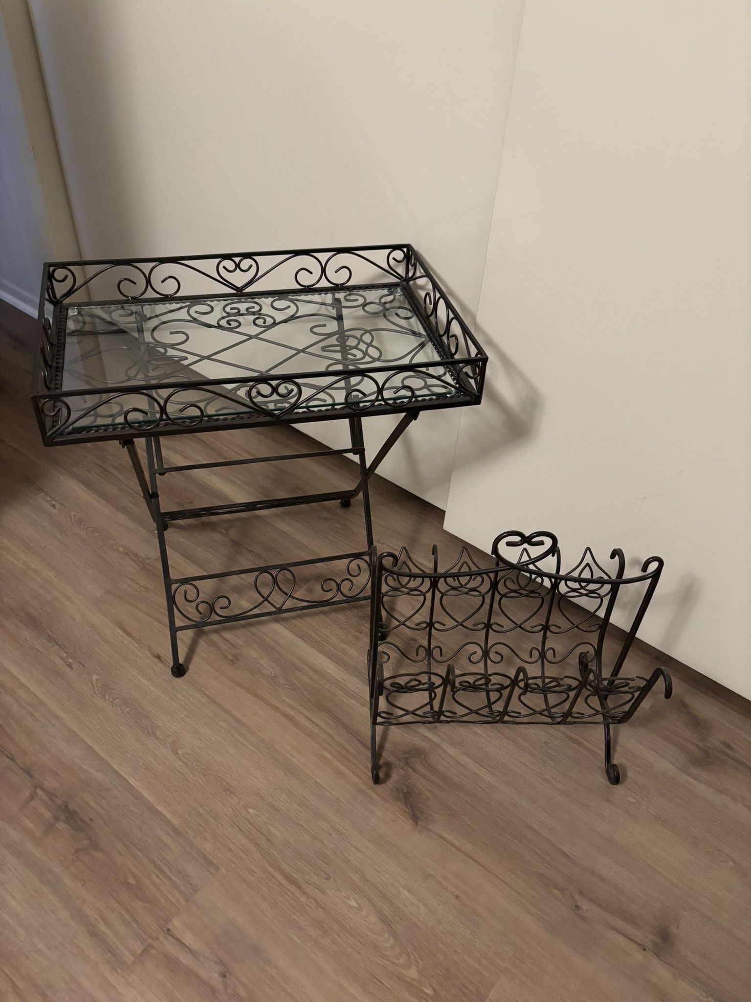 Wrought Iron Table With Glass
