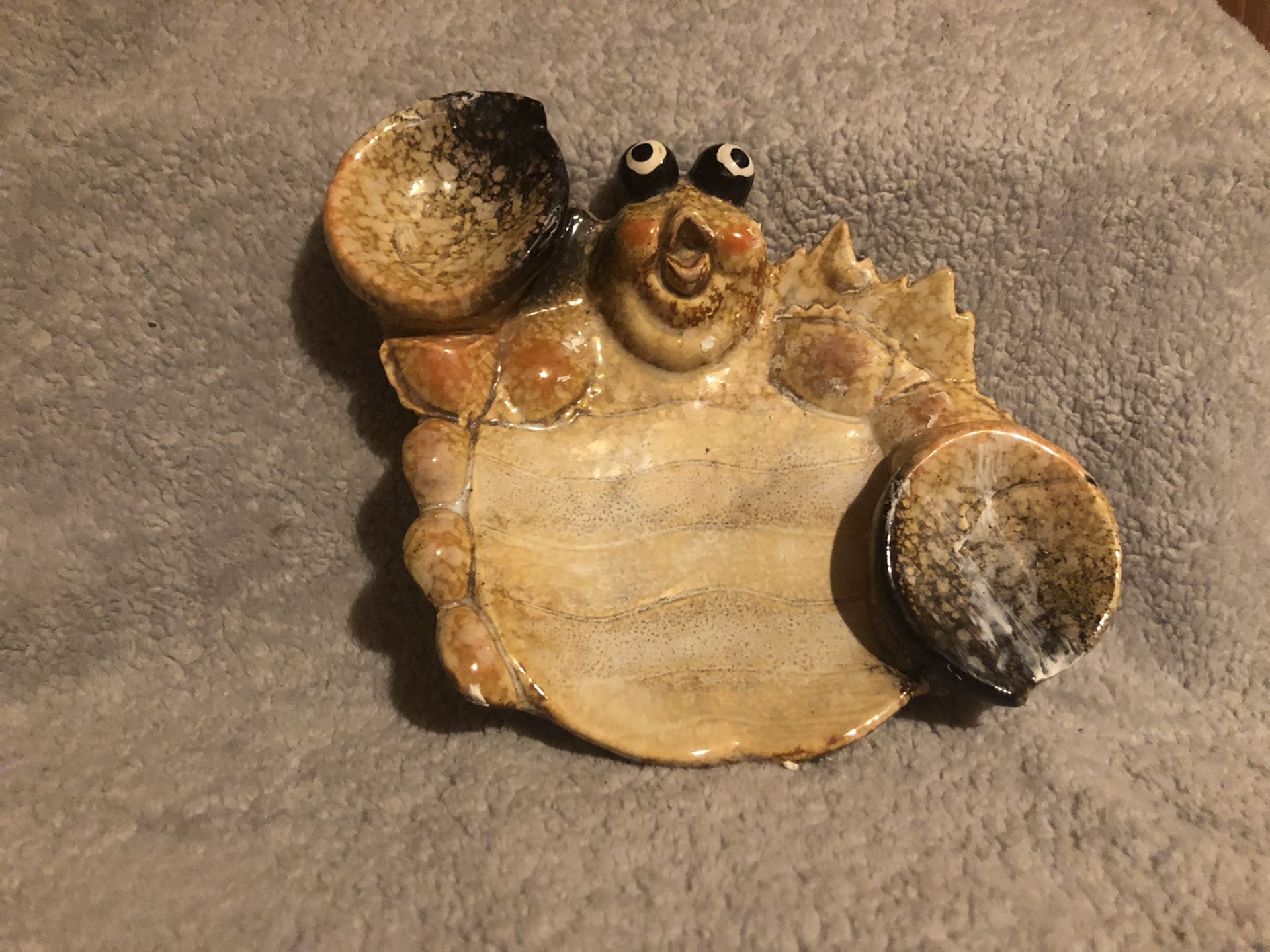 Estate Sale Vintage Happy Crab Soap Dish/Ashtray