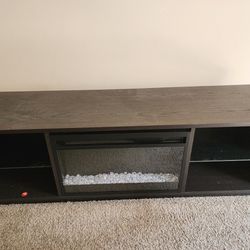 TV Entertainment Stand With Fireplace 