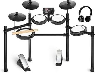 Quiet Electric Drum Set Beginner, 195+ Sounds & 25 Drum Kits —