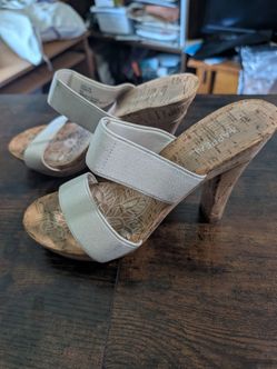 X-Appeal Platform Cork Slip-On Heels (Size 6.5)