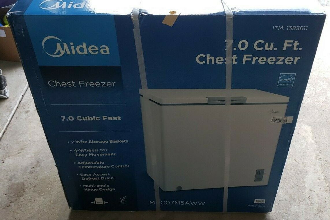 BRAND NEW IN THE BOX MIDEA CHEST FREEZER 7.0 CUBIC FEET MODEL