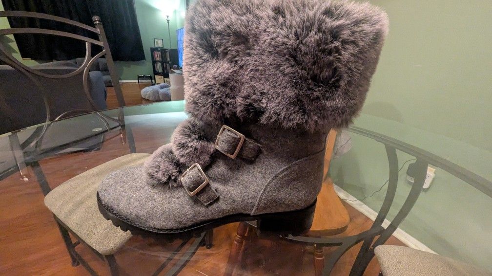 Talbots Boots - Fabric - Fur Cuffed - Never Worn