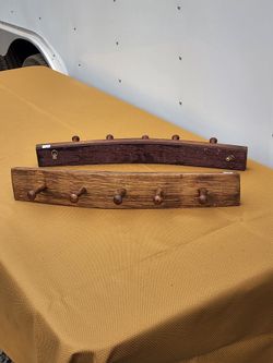 Oak Wine Barrel Coat Rack