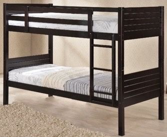 🔹Albany Espresso Wood Twin/Twin Bunk Bed (Mattress is not Included)
