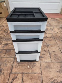 Plastic storage drawers
