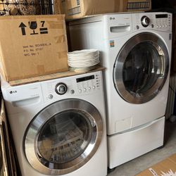 LG Washer and dryer, true steam front loader laundry machine