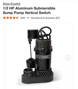 Everbilt 1/2 HP Submersible Sump Pump