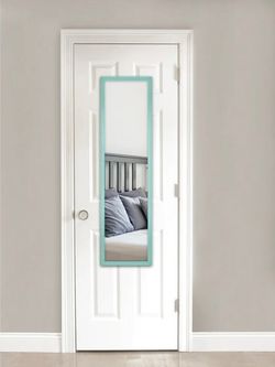 Like New - Framed Door Mirror in Mint Green