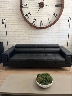 Faux leather sofa