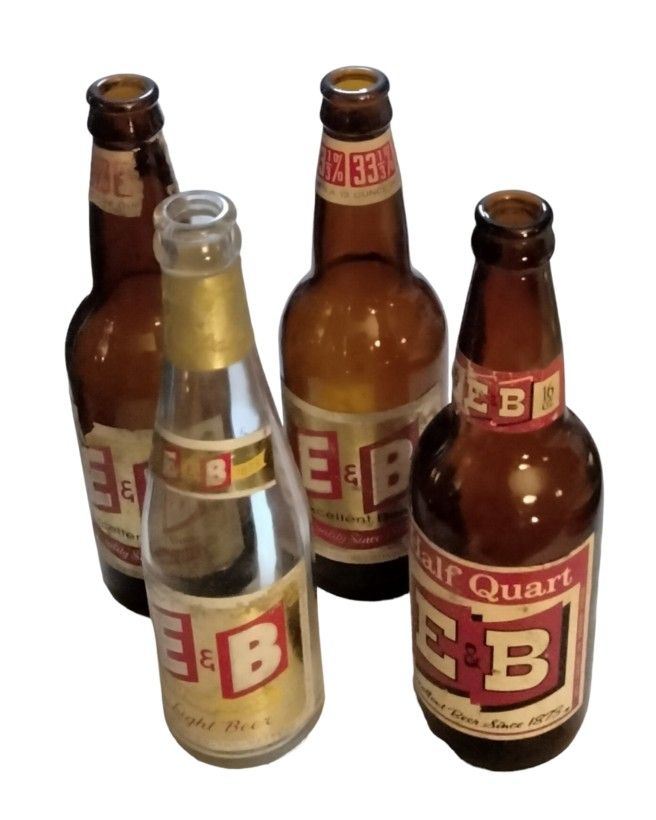 Vintage E & B Label Empty Beer Bottles 