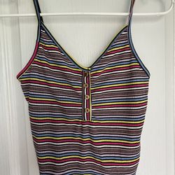 Women large colorful striped Tank Top,soft, beach summer,new