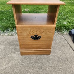 Wood 1 X Drawer Table Nightstand Or File Cabinet 