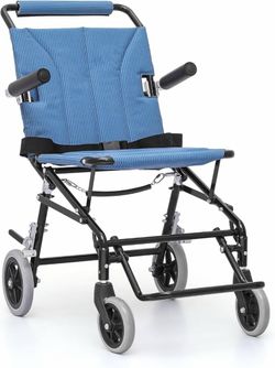 Folding Lightweight Wheelchair for Adults, Foldable Transport Wheelchair with Flip-Back Armrest, 18 Inch Wide Seat Transport Chair for Seniors, 250lbs
