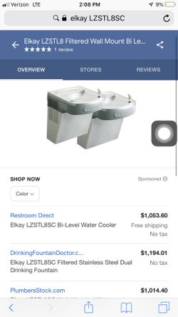 Commercial grade water fountain, school church etc