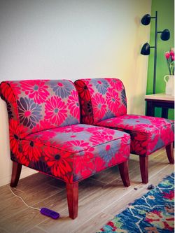 Solid Wood Frame Fabric Chairs (2 ps. Set)