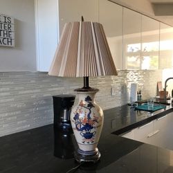 Ceramic Painted Lamp  33” Tall