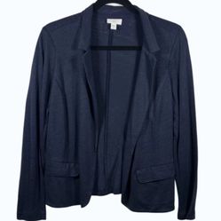 J Jill Linen Jacket Small P Lightweight Open Front Blazer Capsule Minimalist 