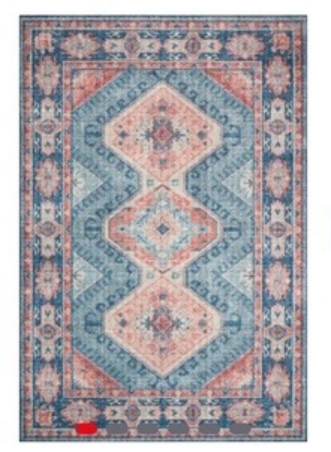 NEW Loloi Skye Turquoise & Terra Cotta Area Rug 3’ 6” x 5’ 6”