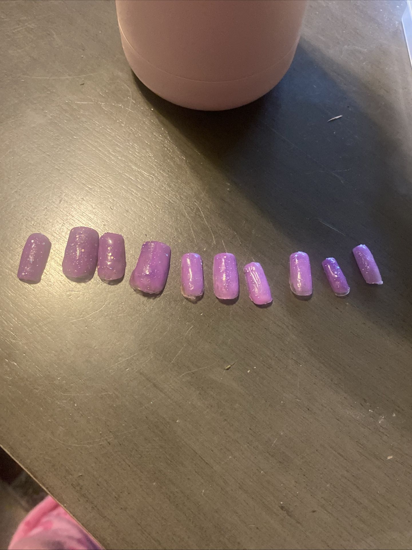 Purple Glitter Nails