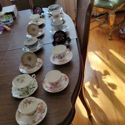 Tea cups and saucers, 13 total,  very old