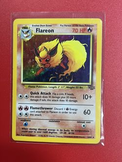 Flareon Jungle 3/64 Holo Unlimited Holo Rare 1999 Vintage Pokemon TCG - LP