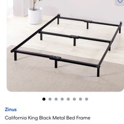 New/ Zinus California King Black Metal Bed Frame