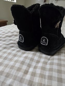 Bearpaw Black Fur Toddler Boots