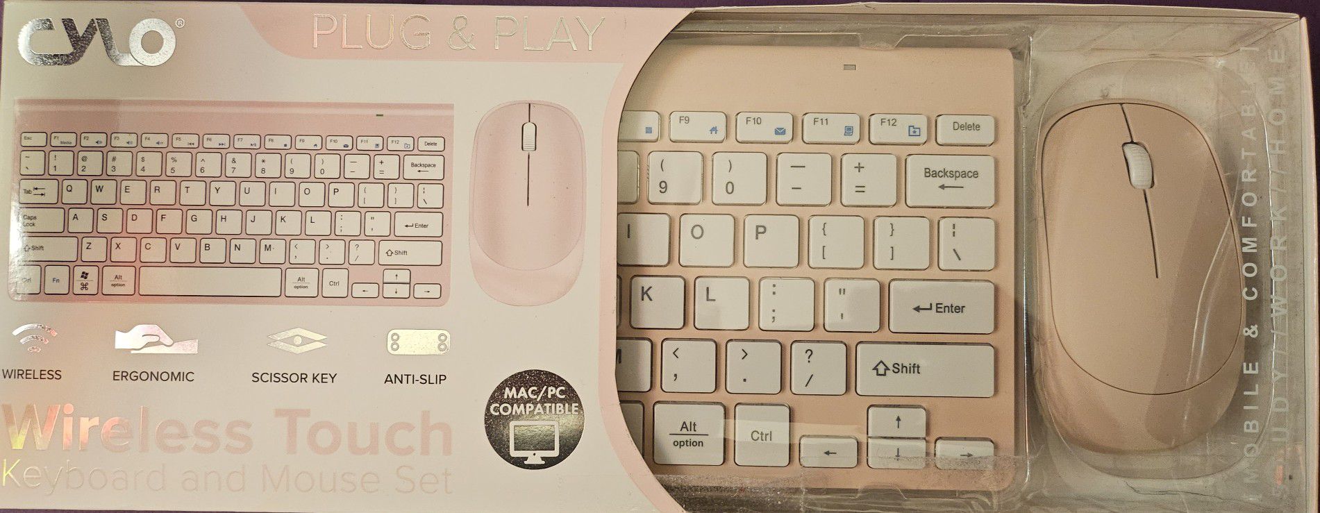 Cylo Wireless Keyboard And Mouse Set (Pink)