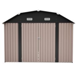 10' x 12' Metal Outdoor Storage Shed with Floor Frame Kit Tool Shed Heavy Duty