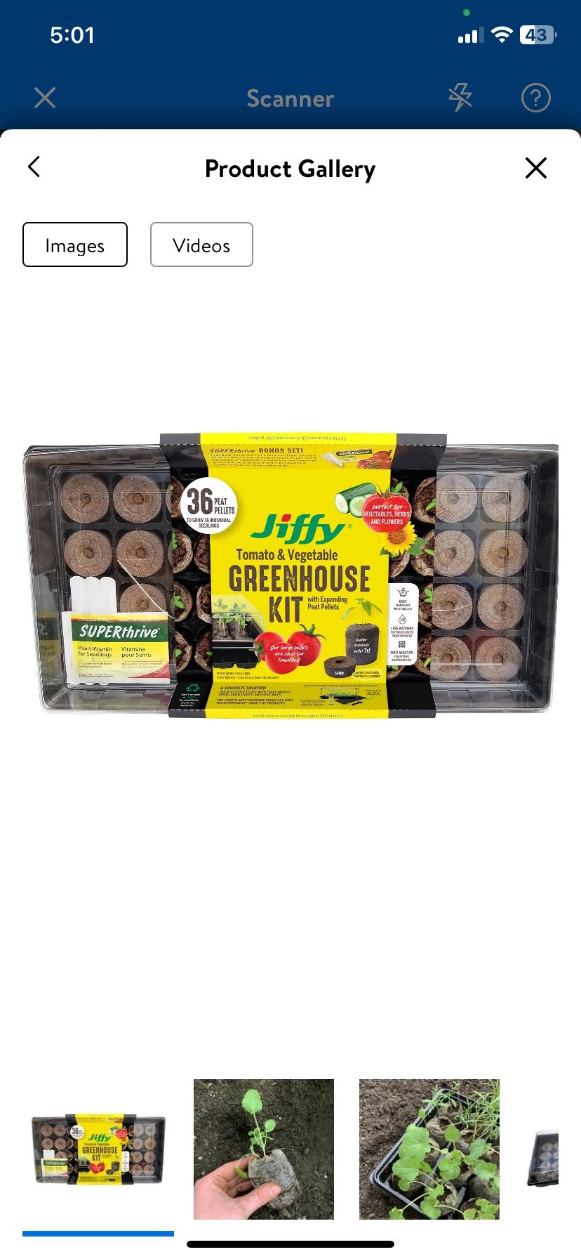 Jiffy 36 Cell Greenhouse Seed Starter Kit with 50mm Peat Pellets