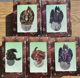 Dragon Paperweights. (5 each). Each different.