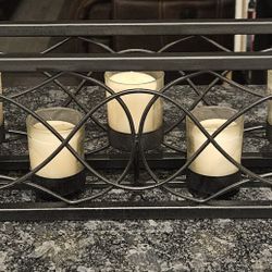 Black Metal Votive Candle Holder Centerpiece