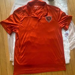 NFL Team Apparel Chicago Bears Orange Polo Shirt Large