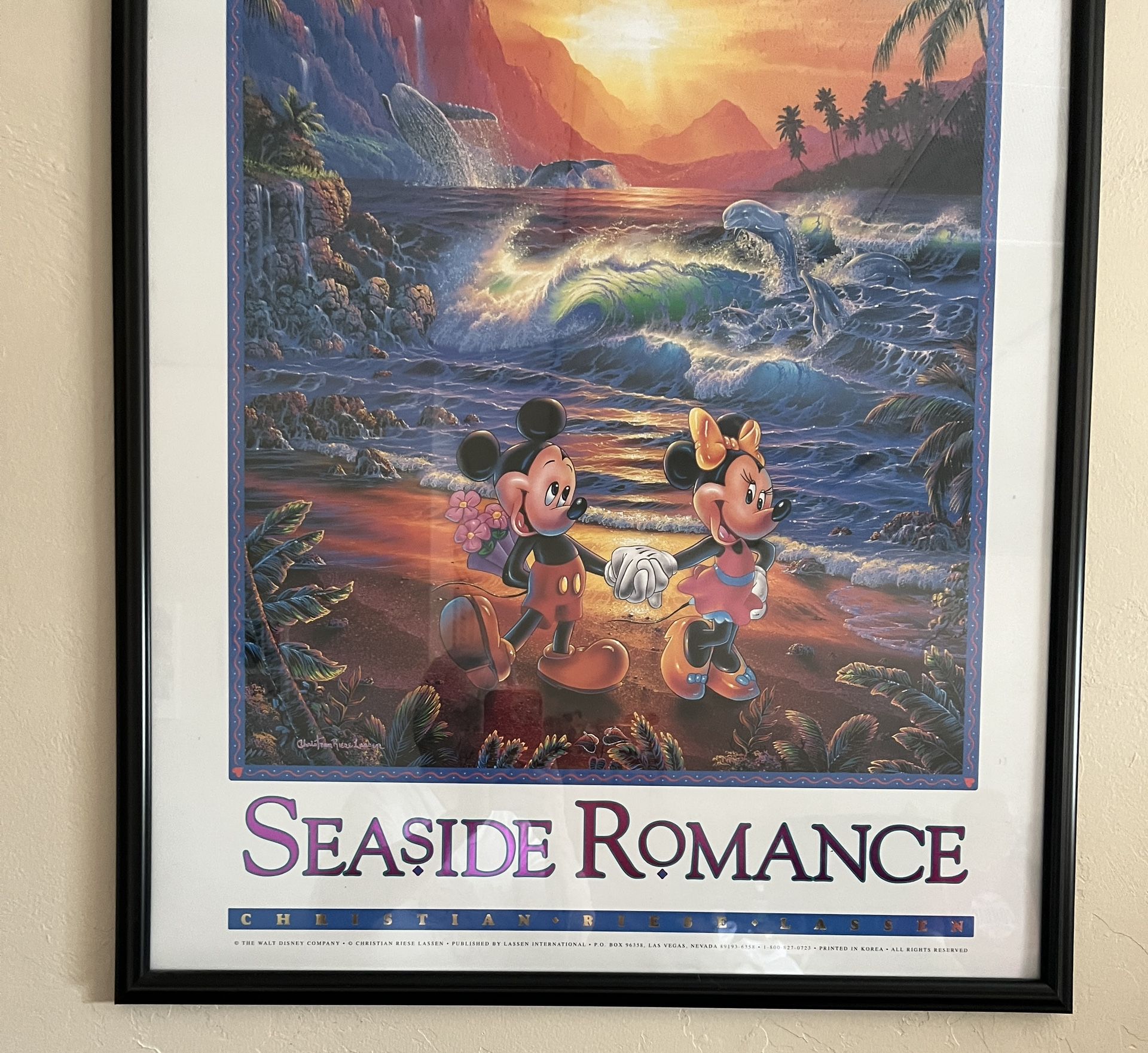 “ Seaside romance quote Mickey and Minnie, gallery Lassen framed