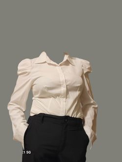 Professional White Shirt With Small Puffy Shoulder