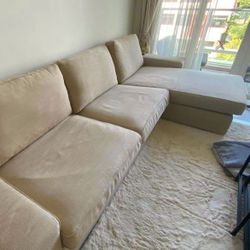 Beige Kivik 110 x 64 in 2pc Sectional Chaise Sofa by IKEA