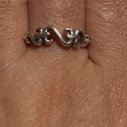 JWBR TRIPLE OPEN HEART STERLING SILVER RING SIZE 8