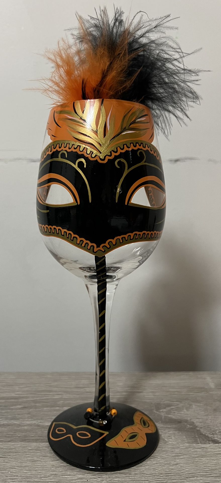 Lolita Hand Painted Masquerade Wine Glass