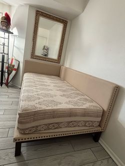 Twin Bed Includes Boho Cover and InnerSpring Mattress Like New!!