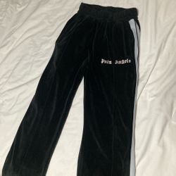 Palm Angels Black Velour Track Pants
