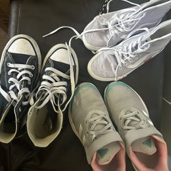 Converse Vans And Adidas Girls Shoes Like New