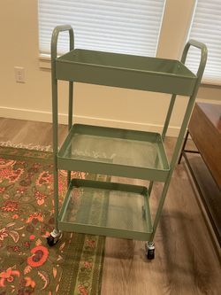 3 Tier Rolling Cart Sage Green - Moving Sale!