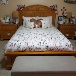 Entire Queen size bedroom including nightsstands,  lamps and armiour, dresser with mirror